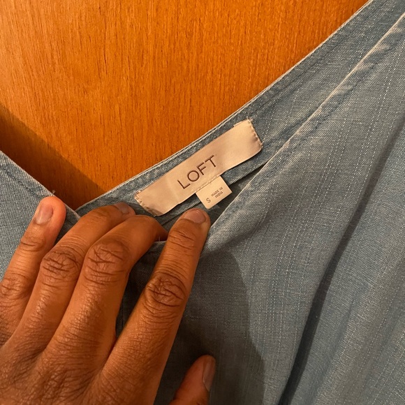 LOFT Chambray Jumpsuit with Flutter Sleeve - Picture 5 of 5